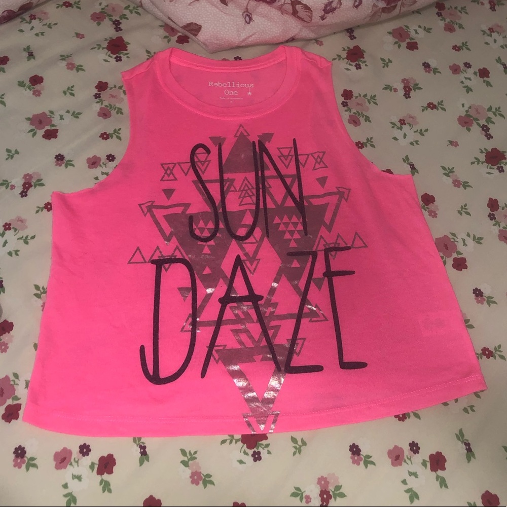 REBELLIOUS ONE cropped muscle tee